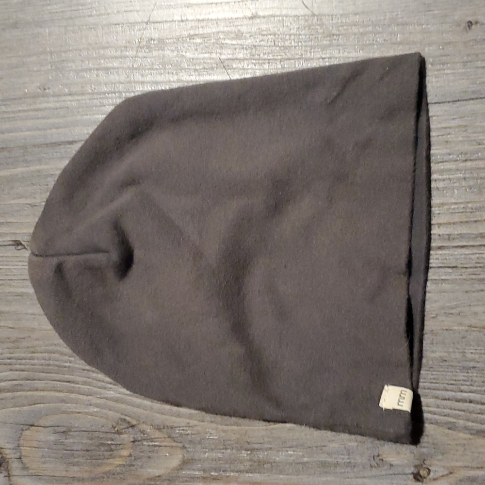 💚 Mini Mioche | Infant Organic Cotton Slouchy Beanie | Dark Grey | 0-12 Months